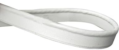 5 m weiße Lederpaspel-Bordüre, 1 cm breit, Schrägband, paspeliert, für Kleidung, Stoffkante, Nähband