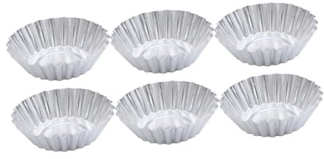 Mikinona 48 Pezzi Stampo per Torte Uova Alluminio Spessa Stampo Riutilizzabile per Cupcake e Muffin Teglia per Dolci e Crostate