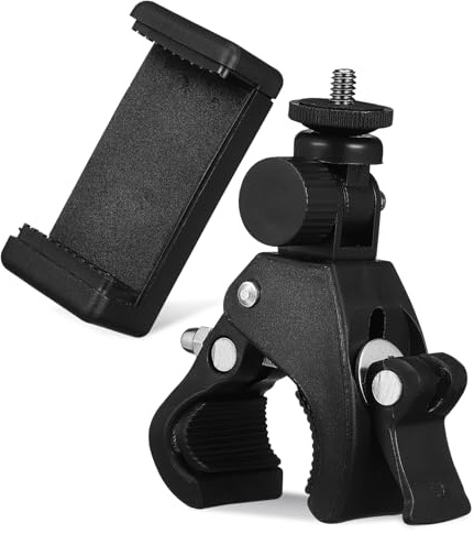 OKUMEYR Microphone Holder Clamp for Microphone Stands and Phones, Abs Secure Clamp with Rotatable Head, Easy Installation, Compatible with Mic Stand Types for Studio and Live Use