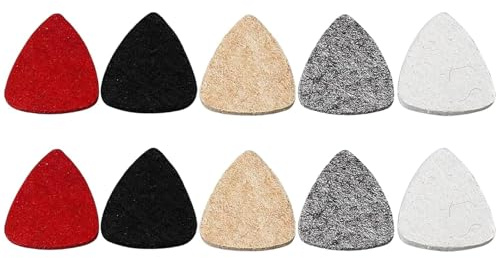 10 Pcs Guitar Picks, Wool Texture Ukulele Felt Picks, Plectrums for Acoustic Guitar, Soft Plectrums(Multiple Colors)