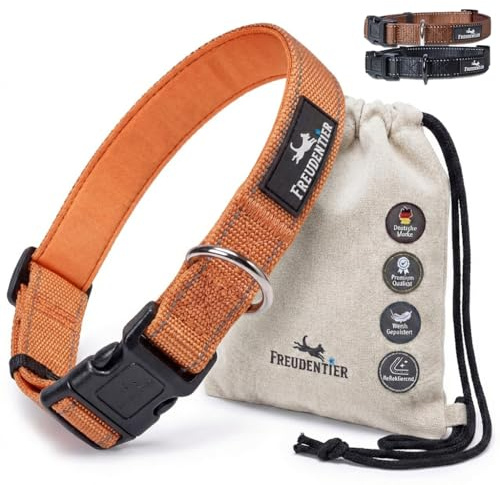 FREUDENTIER Hundehalsband gepolstert mit weichem Neopren, reflektierend