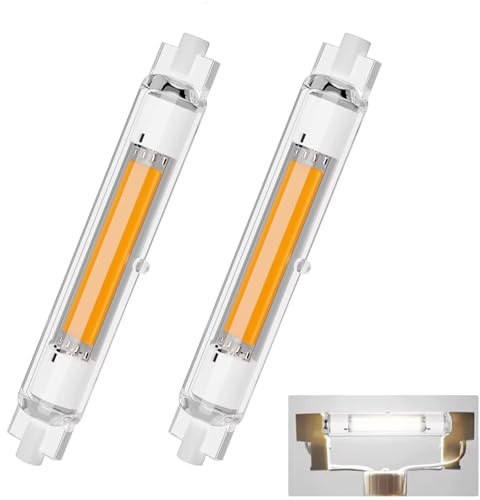 Dvnoua Ampoule R7S LED 118mm Dimmable 30W, R7S LED COB 118mm Ampoules Équivalent à Lampe Halogène 300W, Blanc Froid 6000K 3000LM, Éclairage à Faisceau 360°, Sans Scintillement, lot de 2