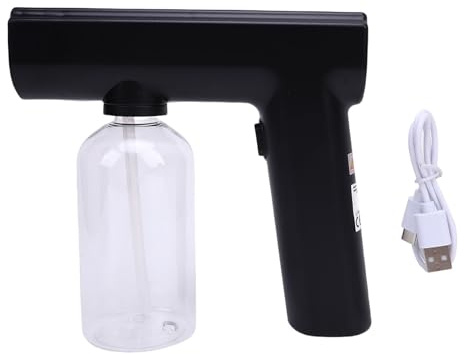 BRRNOO Elektrischer Zerstäuber, 250 Ml, Kabellos, Handgehalten, Ultrafeiner Nebelsprüher, Multifunktionale Nebelmaschine für die Haarpflege zu Hause, Auto, Hochwertiges ABS-Material, (Black)
