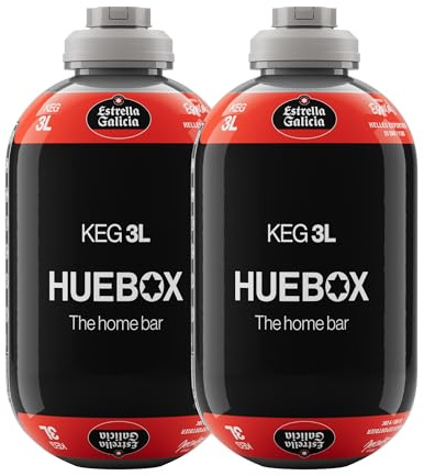 Estrella Galicia - Especial, Cerveza Barril 3 L, 2 Unidades HUEBOX, 6 L | Lager Especial, Maltas Pilsen y Tostada, Barril 3 L, Compatible HUEBOX, Cánula, 5,5% Volumen de Alcohol