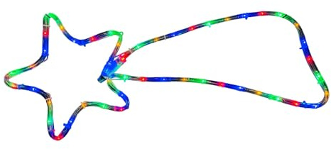 High Tech Stella Cometa Luminosa a Tubo da Esterno - Luci Led 72, Impermeabili, con Cavo 1,5 cm, Decorazioni Natalizie, Addobbi, Giardino, Interno, Insegne Luminose - Multicolor (100x34 cm M.)