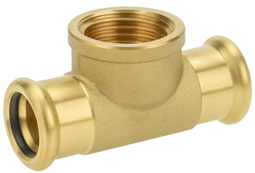 Westco 28 x 28 x 3/4 Zoll Messing Innengewinde T-Pressfitting für Wassersysteme – langlebiger C x C x FI Anschluss für Sanitäranwendungen