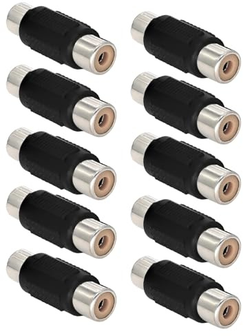 Ahoaepy 10PCS RCA Connector Coupler Adapter,RCA Female to Female Audio AV Adapters TV Connector Compatible for Video Signal Interface,Audio Cable