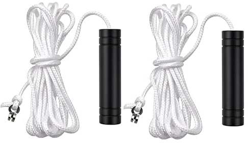 Asheyya 2 Pcs Pull Cord Light Switch Bathroom, Light String Pull Cord Handle with 150cm Cord Connectors for Shower (Black)