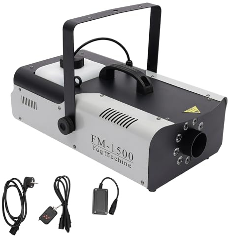 ROGONPDK 1500W Nebelmaschine, 3 IN 1 RGB 9x3W LED Lichteffekt Rauchmaschine, DMX Fog Machine Nebler mit Funkfernbedienung, Fogger Rauchmaschine, für Theaterbühnen, Partys und Hochzeiten