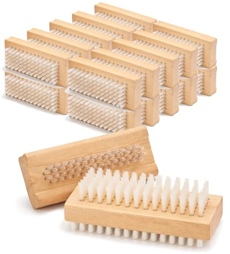 com-four® 24x Handbürste, Nagelbürste aus Holz, Handwaschbürste | Reinigungsbürste für Hände - Fingernägel und Haushalt