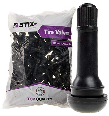 Stix 100x TR414 Gummiventile - Universal Reifenventil für Autoreifen, Snap-In Autoventil für Alu- und Stahlfelgen, Hochwertige Tubeless Ventile
