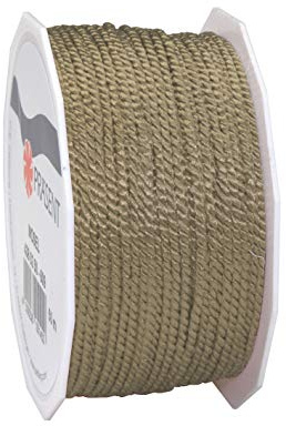 PRÄSENT C.E. Pattberg Mosel Kordel Taupe, 50 m geflochtene Schnur für Geschenke, Päckchen, 2 mm Breite, Zubehör zum Dekorieren und Basteln, reißfestes Dekoband