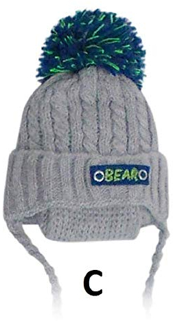 AJS Babymütze Kindermütze Mütze + Schal Wintermütze Baby Winter 3-8 Monate Set Warm Bommel (C)