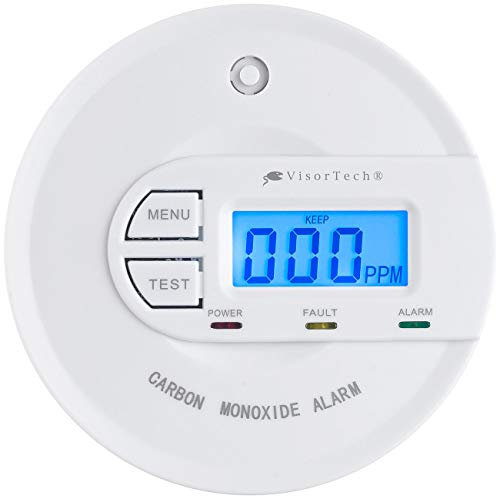 VisorTech CO Sensor: Kohlenmonoxid-Melder mit 10-Jahres-Sensor & Display, 85 dB, EN 50291 (CO-Gasmelder, Mobile Kohlenmonoxidmelder, Carbon Monoxide)