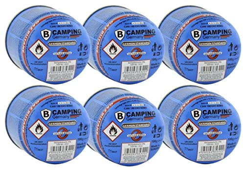 Gaskartuschen 190g Stechkartuschen Kartuschen Butan Gas Campingkocher (x6)