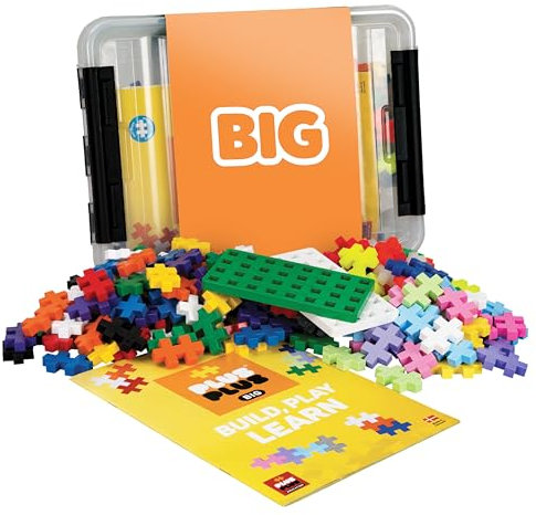 Plus-Plus 9603413 Kreativ-Bausteine Big Box, Geniales Konstruktionsspielzeug, 200 Teile