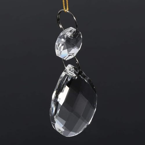 Kristalle zum Aufhängen, 10pcs 38mm Kristalle Tropfen Aufhänger, Sonnenfänger Anhänger Kristall Suncatcher Klare Kristall, Prisma Kristalls Tropfen, für Kronleuchter Anhänger, Fenster Handwerk Deko