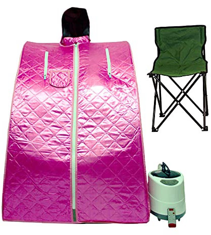 KOVFBRO Sauna à vapeur portatif BAIN DE VAPEUR Pot à vapeur Minceur Thérapie Ménage Cabine De Douche Panneau De Vapeur Maison Sauna SPA Hammam Avec Chaise Rose