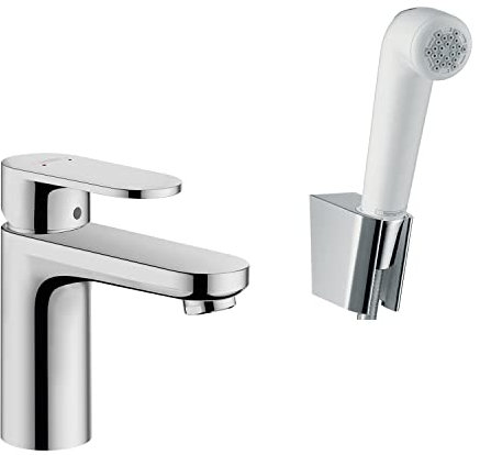 Hansgrohe Vernis Blend - Miscelatore per lavabo con doccetta separata, cromato, ecologico, moderno, bombato, rotondo, cartuccia in ceramica
