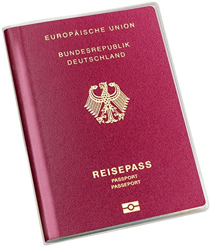 Karteo Reisepasshülle Schutzhülle Alter Reisepass Hülle transparent (vor April 2017) reißfest durchsichtig 133 x 97 mm [10 Stück] für Reiseausweis alt