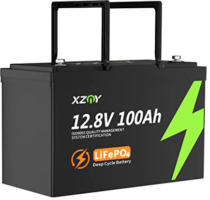 XZNY 12V 100Ah LiFePO4 Lithium-Akku, Tiefzyklus 12V 100Ah Lithium-Batterie mit integriertem 100A-BMS, 12V LiFePO4-Batterie geeignet für Trolling-Motor Akku, Solarbatterien, Wohnmobilen, Camping