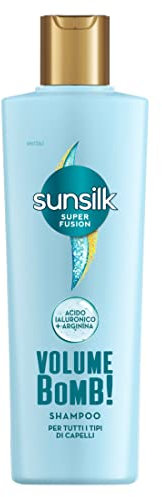 Sunsilk, Shampoo Volume Bomb, Shampoo Volumizzante, Dona Volume e Capelli Lucenti, Formula Super Fusion con un Mix di Acido Ialuronico Nutriente e Arginina per Tutti i Tipi di Capelli, 220 ml