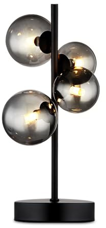LED Schreib Nacht Tisch Lampe Metall Leuchte Schwarz Glas Kugeln Beleuchtung