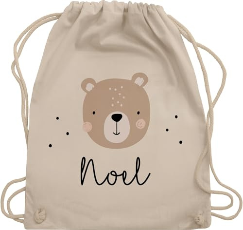 Turnbeutel Rucksack - Süßer Bär I Bären I Bärenmotiv I Bear - Unisize - Naturweiß - personalisierte geschenke kinder kindergarten wechselbeutel teddy name sporttasche personalisierter junge