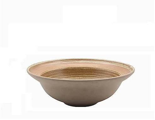 Ensaladera Tazón de cerámica Gruesa Tazón de Sopa casera Tazón de Fideos Tazón de Ensalada característico Retro Tazones de refrigerio de Postre de Gran tamaño Tazones (AS)