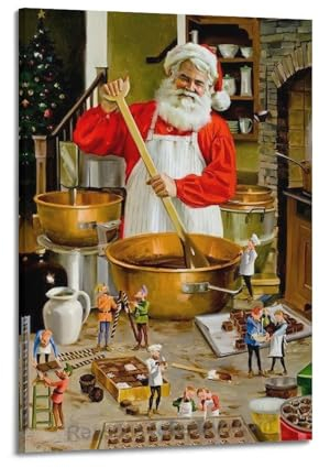 KAIPA Santa Claus Poster Making Coffee Poster Decorative Painting Canvas Wall Posters And Art Picture Print Modern Family Bedroom Decor Posters 08x12inch(20x30cm)