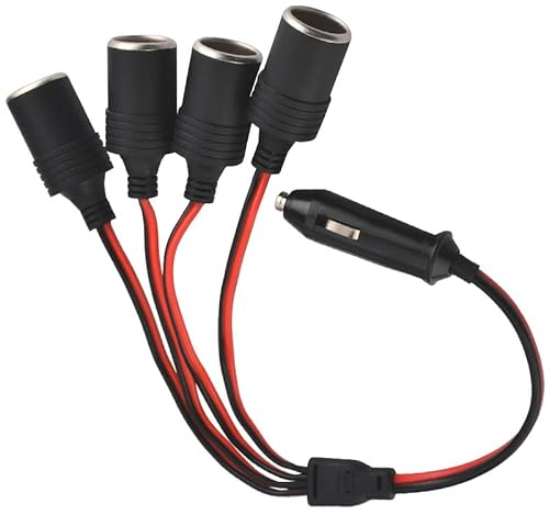 1 a 4 coche motocicleta encendedor de cigarrillos distribuidor cargador divisor cable de extensión con luz indicadora
