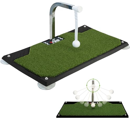 PGM Golfschwung-Trainer – Golf-Trainingsgerät mit 5 verstellbaren Höhen – Pure Path Swing Übungsmatte Trainingshilfe für drinnen und draußen zu Hause