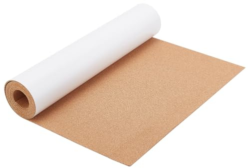 BENECREAT 400x200cm Selbstklebende Korkrolle, 2 mm Dicke Wanddekoration | Korkmatte Mit Stark Klebender Rückseite, Korkwand Für Notizen, Fotos, Party, Wanddekoration, DIY Kunsthandwerk, Korkrohstoffe