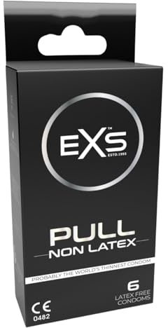 EXS | Pull Kondome ohne Latex | Eines der dünnsten Qualitätskondome | 0,008 mm Dicke | Vegan | 6er-Pack