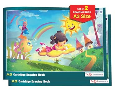 Kids A3 Zeichenblock (2 Stück) | A3 Skizzenbuch | Zeichenpapier für Kinder | 68 weiße Blanko-Seiten | 42 x 29,7 cm | unverzichtbar zum Kritzeln, Skizzieren, Ausmalen, Malen