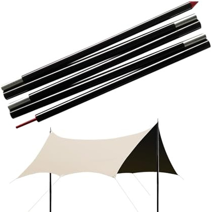 Tarpaulin Poles - Telescopic Supports for Poles, Tarpaulin Protector Holder, Extendable Sun Protection Pole, Adjustable Camping Tarpaulin Pole, Robust Aluminium Tent Poles, Outdoor Camping Accessories