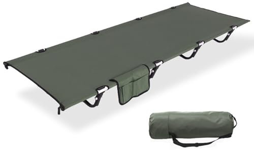 Generisch Feldbett, Ultraleichtes Klappbett aus Aluminium, Kompaktes Tragbares Campingliege für Zelt, Outdoor, Reisen, Garten, Büro