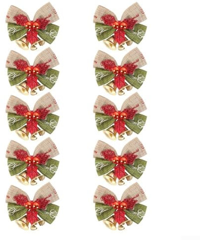 Schaffen Sie eine festliche Atmosphäre, Set mit 10 zarten Weihnachtsbaumschleifen für perfekte Dekorationen (doppelt rot)