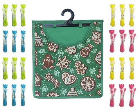 Maishijie Confezione da 24 mollette per bucato con impugnatura morbida, multicolore, robuste e antiscivolo, in plastica per asciugare i vestiti (verde-2)
