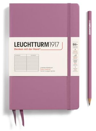 LEUCHTTURM1917 Notizbuch Paperback B6+ Hardcover, Liniert, Dusty Rose | 219 nummerierte Seiten, Fadenheftung, chamoisfarbenes Papier, 125x190 mm
