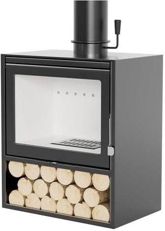 Coolpleasant Cheminée, Poêle en Fonte, Poêles à Combustibles Multiples 10 KW/15 KW, Petit Brûleur à Bûches pour Chauffage De l'espace Domestique, Poêle De Chauffage De Villa(Size:60 x 49 x 85cm)