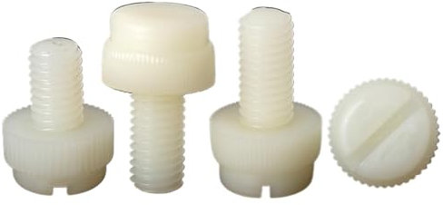 AYYSSM 10/20 Stücke M3 M4 M5 M6 M8 Acryl Klar Transparent Nylon Weiß Schwarz Kunststoff Rändel Schlitz Kopf werkzeuglose Rändelschraube(White,20pcs M4x10)
