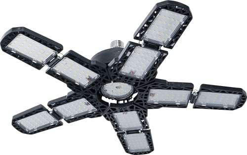 BGS Diy 90102 | LED-Garagenleuchte | 78 W | E26/E27 | 8600 Lumen | 10 einstellbare Segmente | Neigbar bis 90° | 324 LED-Chips Typ 2835 | 85 - 265 V | 6000 - 6500 K