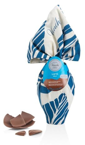 Venchi - Uovo di Cioccolato, Gusto Cioccolato al Latte, con Sorpresa, NO Zuccheri Aggiunti, Senza Glutine, 220 gr, Collezione Pasqua, Idea Regalo