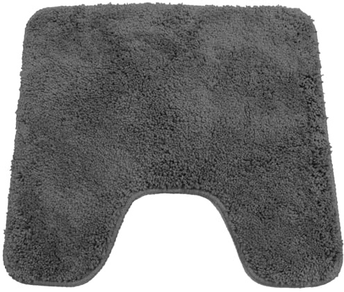 NYVI WC Vorleger NYVISpa Lasalle 45x50 cm Grau Mit Ausschnitt - Badvorleger - rutschfest, Saugfähig, Schnell Trocknend, Fußbodenheizung geeignet, Oeko-TEX, Waschbar, Weich