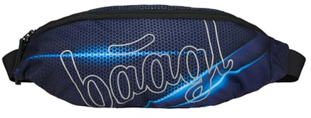 Baagl Bauchtasche für Kinder – Gürteltasche für Jungen, Teenager – Stylische Umhängetasche, Brustbeutel aus robustem Material mit 2-Wege-Reißverschluss (Bluelight)