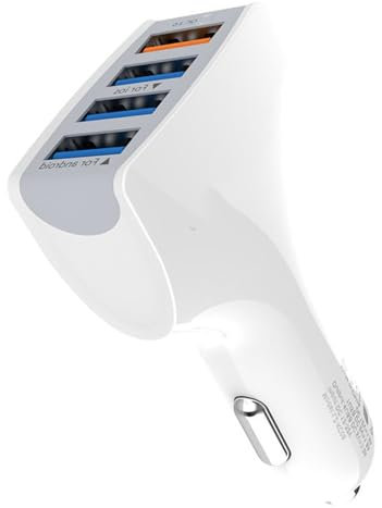 Fast Car Socket USB Quick Charge Adapter for Vehicle Tablet and Other White/Black