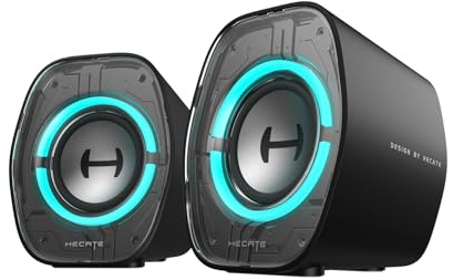 Edifier G1000 II Desktop-Computerlautsprecher, 2,5-Zoll-Breitbandlautsprecher und verbesserter Bass, dynamische RGB-Beleuchtung, Bluetooth/USB-C/AUX, Gaming-Lautsprecher für PC/PS5/Switch (schwarz)