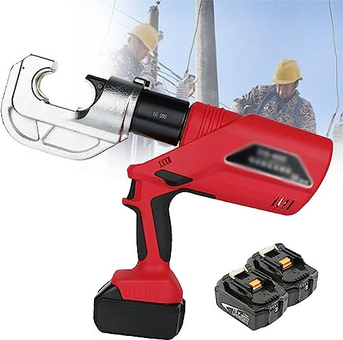OZBME Pinza crimpatrice idraulica Ricaricabile, Pinza crimpatrice elettrica, utensile per crimpatura Cavi Alimentato a Batteria, Ideale per la terminazione di terminali in Rame/Alluminio.