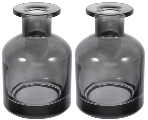 Healifty Refillable Reed Diffuser Bottles 2 pack Cylindrical Glass Aroma Bottles for Essential Oils Home Office Fragrance Dispensing Diy Diffuser Replacement 3.94 X 2.60 X 2.60in